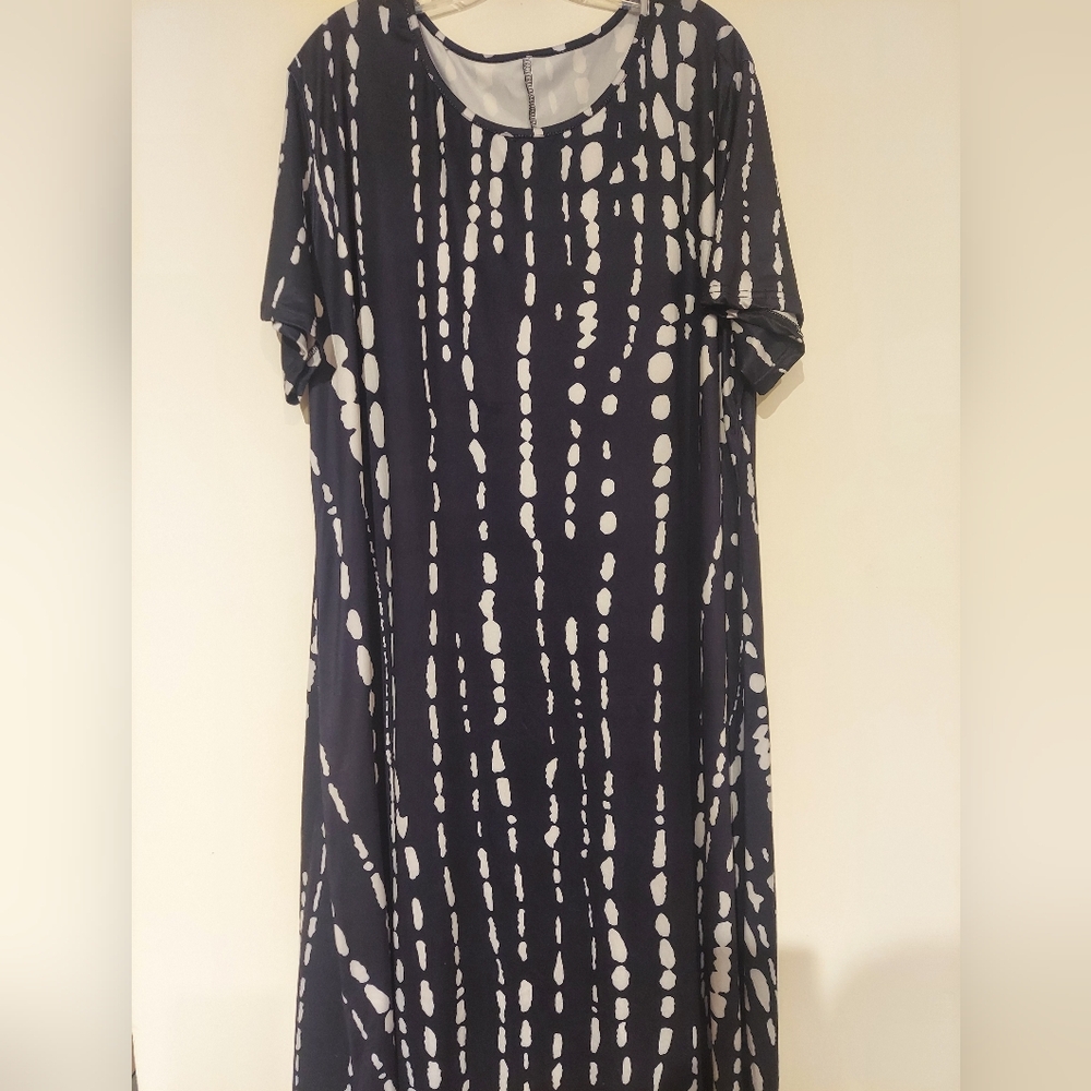 Blue and White Patterned Dress